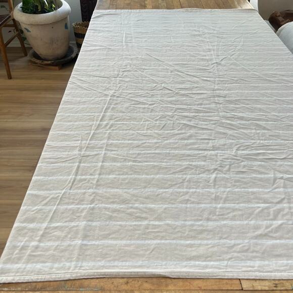 Threshold Shower Curtain Beige & White Striped 100% Cotton 67" x 68.5" - Picture 8 of 11